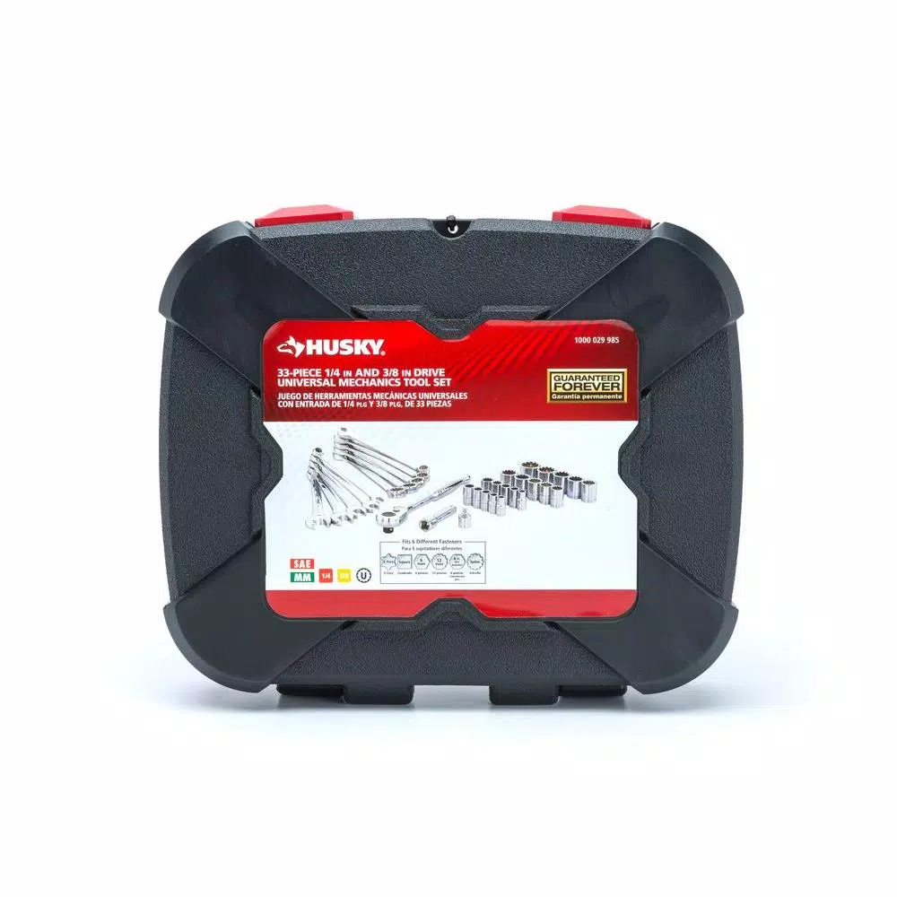 Husky 33-Piece 1/4 in. and 3/8 in. Drive Universal Mechanics Tool Set
