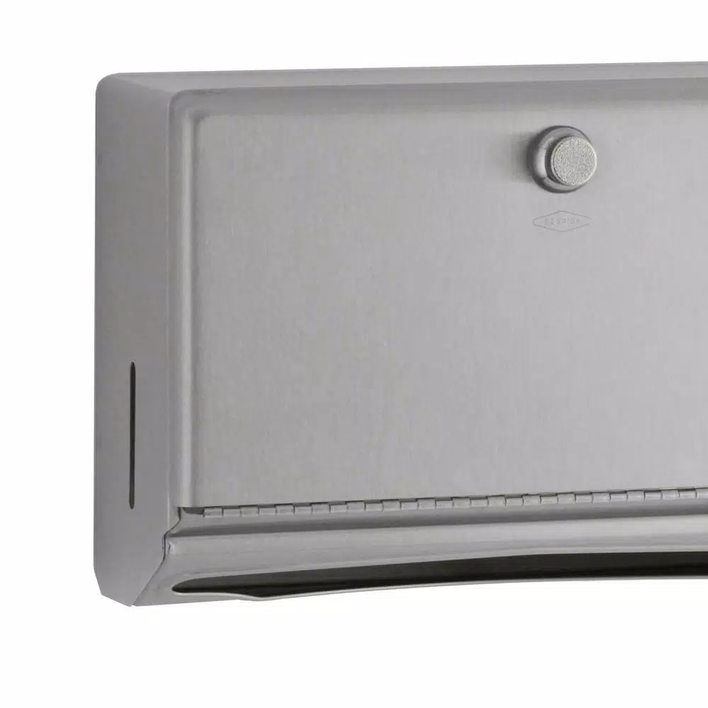 BOBRICK Satin Stainless Steel Paper Towel Dispenser, Wall-Mounted, 200 C-Fold or 275 Multi-Fold Capacity