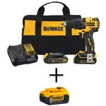 DEWALT 20V MAX ATOMIC 1/2 in. Brushless Compact Hammer Drill Kit with (2) Batteries and Charger thumbnail 1