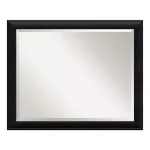 Amanti Art Nero 31.63 in. W x 25.63 in. H Black Wood Framed Beveled Edge Rectangular Bathroom Vanity Mirror thumbnail 4