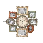 LITTON LANE 25 in. Metal Victorian Photo Frame Montage and Wall Clock with 8 Frames thumbnail 9