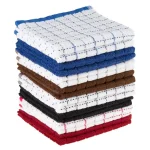 Lavish Home 16-Pack Windowpane Pattern Cotton Kitchen Towels - Multi-Color Set thumbnail 1
