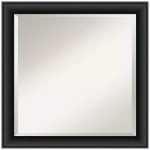 Amanti Art Nero 23 in. Square Beveled Edge Bathroom Vanity Mirror, Black Satin Wood Frame thumbnail 1