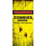 My Door Decor 36 in. x 80 in. Zombies Inside Halloween Front Door Mural - Heavy-Duty Vinyl thumbnail 3
