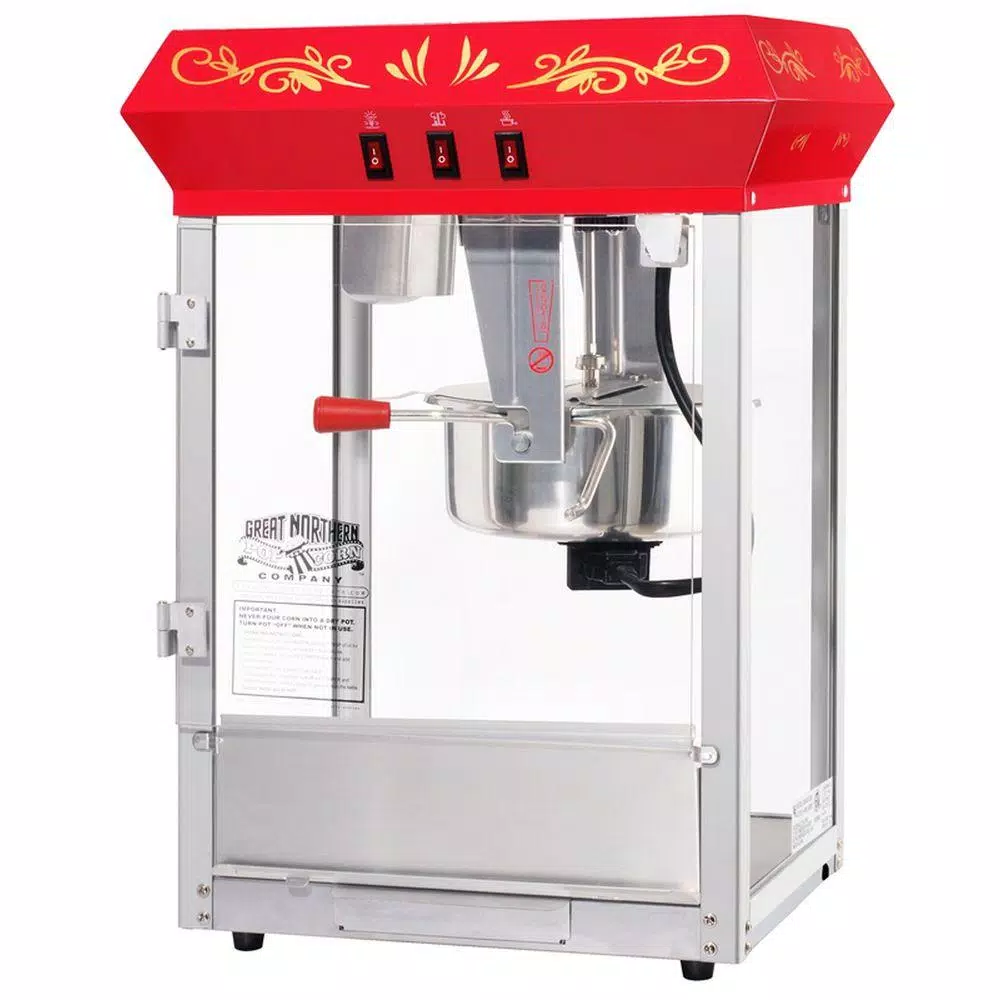 Great Northern Popcorn All-Star 8 oz. Red Countertop Popcorn Machine