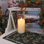 LUMABASE 10 in. Glass Hurricane LED Flameless Candle with Moving Flame, Battery Operated thumbnail 3