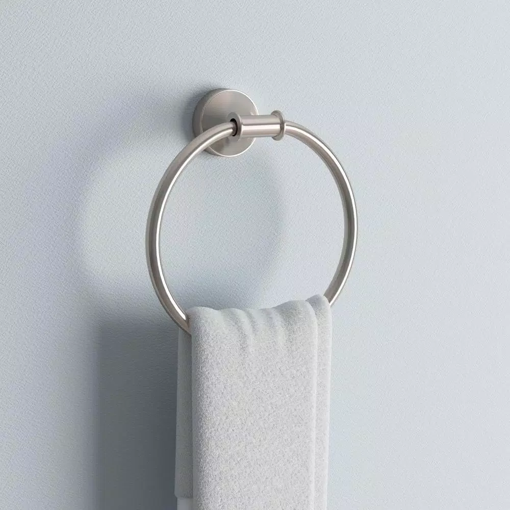 Delta Phoebe Brushed Nickel Towel Ring - Transitional Hand Towel Holder