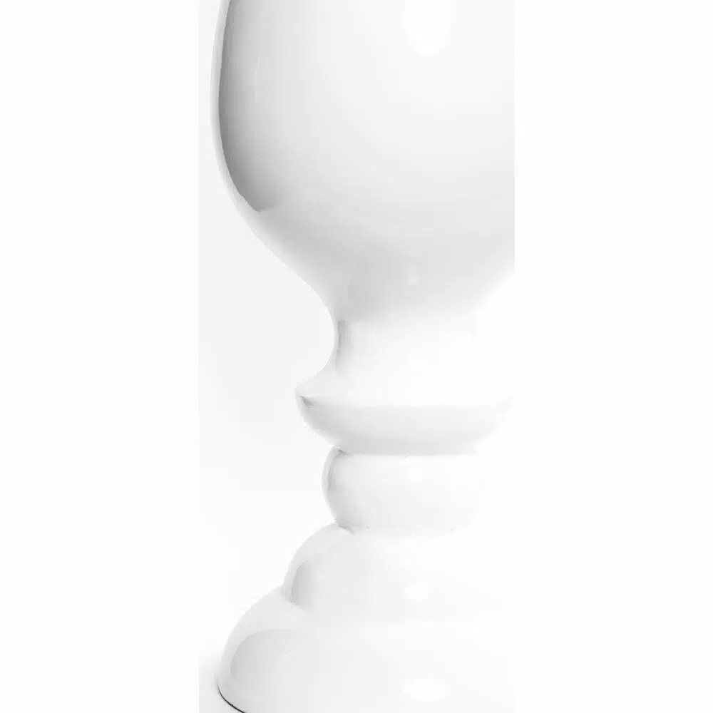 Uniquewise 30 in. White Modern Fiberglass Goblet Shape Floor Vase