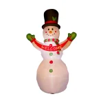 Glitzhome 12 ft. Lighted Inflatable Snowman with Welcome Decor, Large Outdoor Christmas Decoration thumbnail 2
