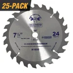 GRIP TIGHT TOOLS Grip Tight Professional 7-1/4 in. 24-Tooth Tungsten Carbide Tipped Circular Saw Blades, Multi-Purpose (25-Pack) thumbnail 1