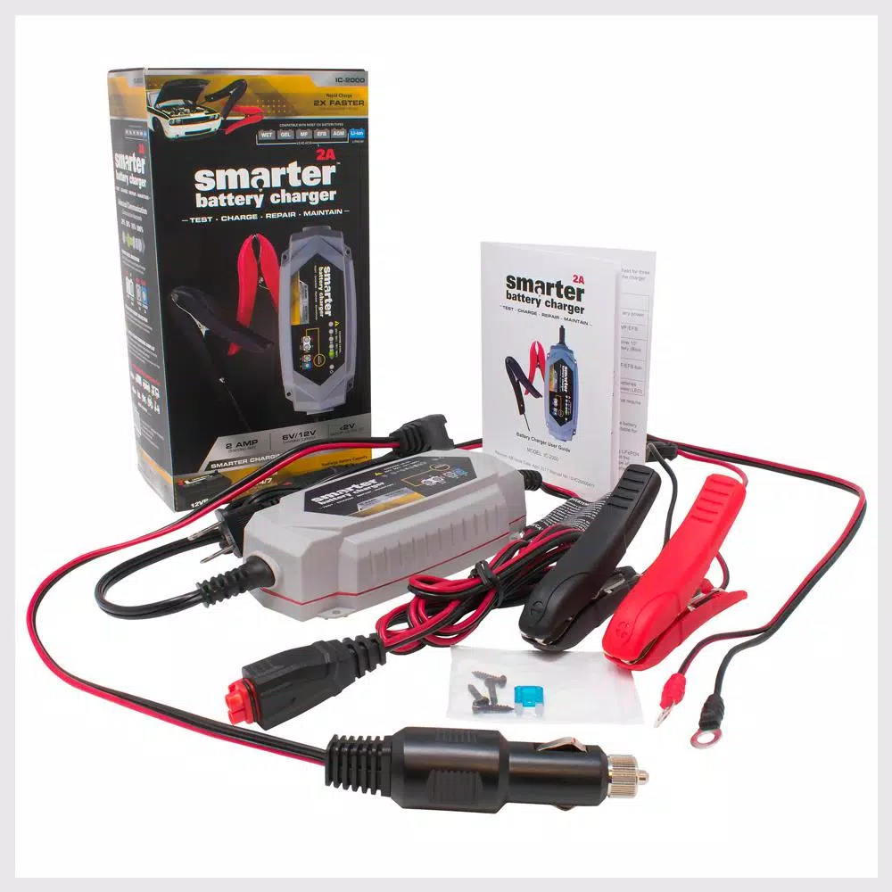 Smartech Products Smartech IC-2000 2 Amp 6V/12V Automotive Battery Charger, Maintainer, Repairer & Tester