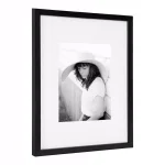 DesignOvation Gallery 13 x 16 in. Black Wood Picture Frame with White Mat for 8 x 10 in. Photos thumbnail 2