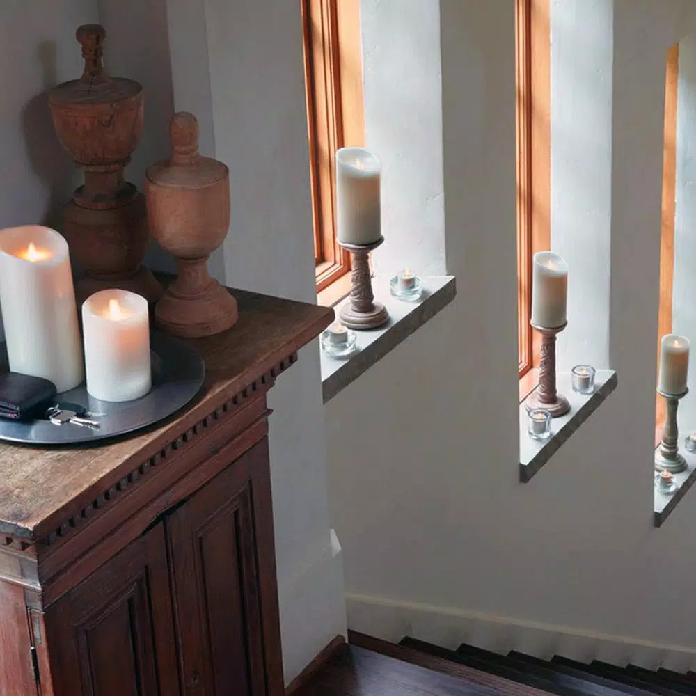 Novelty Place Flickering LED Candles, Lifelike Swinging Flame Flameless Battery Powered Warm White