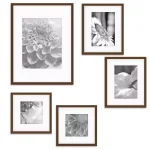 Pinnacle Gallery Solutions 5-Piece Walnut Wood Picture Frame Wall Kit thumbnail 1