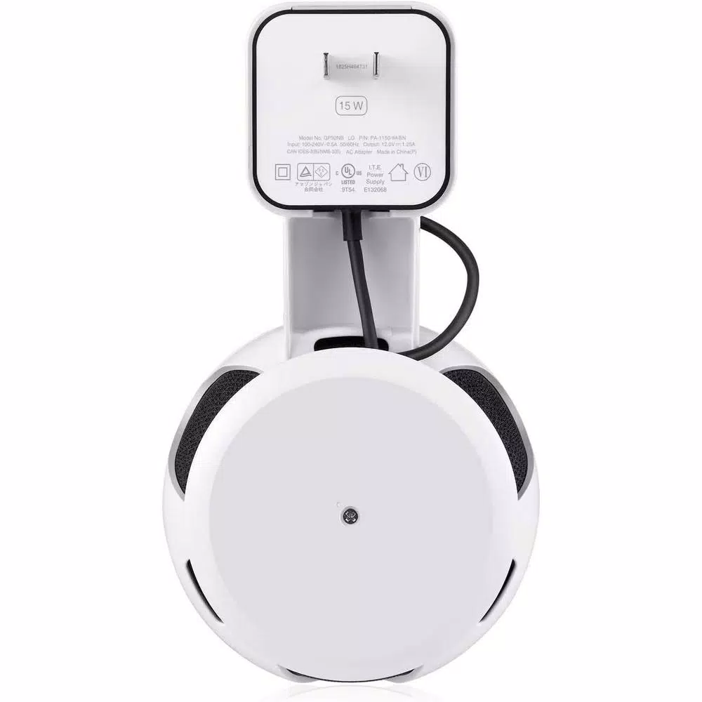 Wasserstein AC Outlet Wall Mount for Echo Dot (3rd Gen) - Flexible Smart Speaker Holder (2-Pack, White)