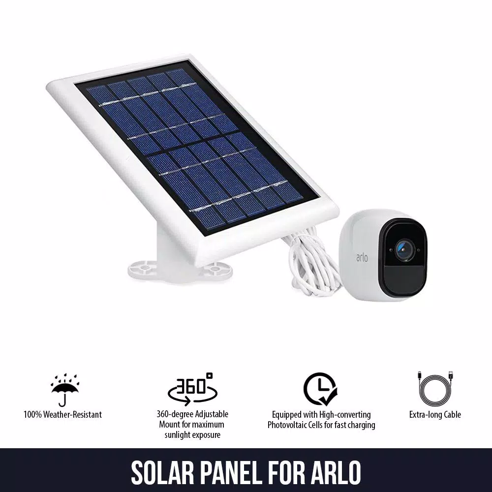 Wasserstein Solar Panel for Arlo Ultra and Arlo Pro 3 Outdoor Security Cameras, with 13.1ft Magnetic Cable