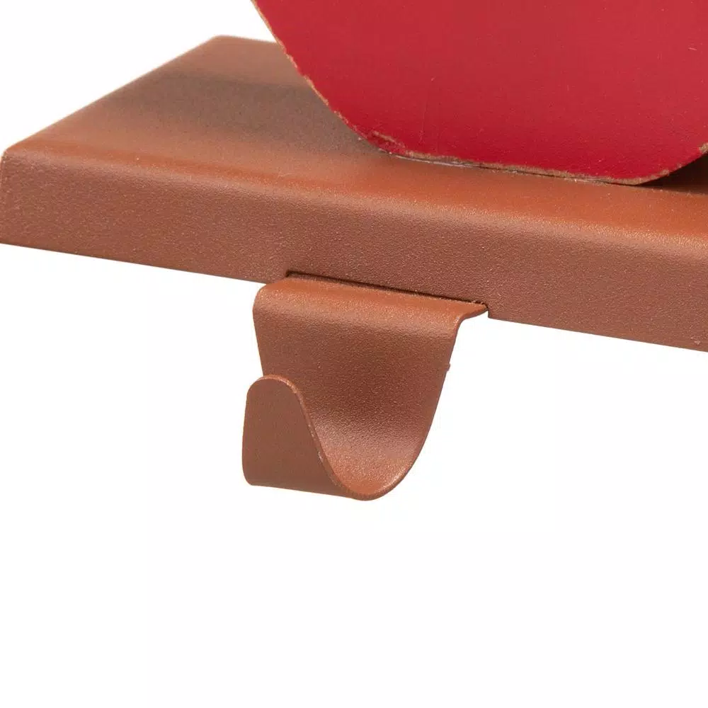 Glitzhome Red Cardinal Wooden and Metal Stocking Holder (2-Pack)