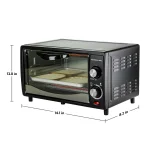 Ovente 800W Electric Toaster Oven, 10L Compact Oven with 3 Cooking Modes and 30-Min Timer, Black thumbnail 6