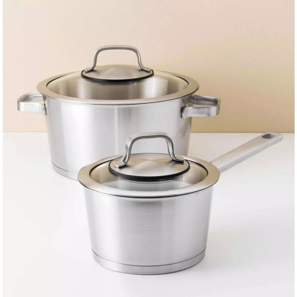 BergHOFF Essentials Manhattan 1.8 qt. Stainless Steel Saucepan with Glass Lid