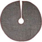 VHC Brands Anderson 21 in. Cherry Red Rustic Plaid Mini Christmas Tree Skirt thumbnail 2