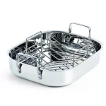 Cooks Standard 12 Qt. Stainless Steel Roasting Pan with V-Shaped Rack thumbnail 1