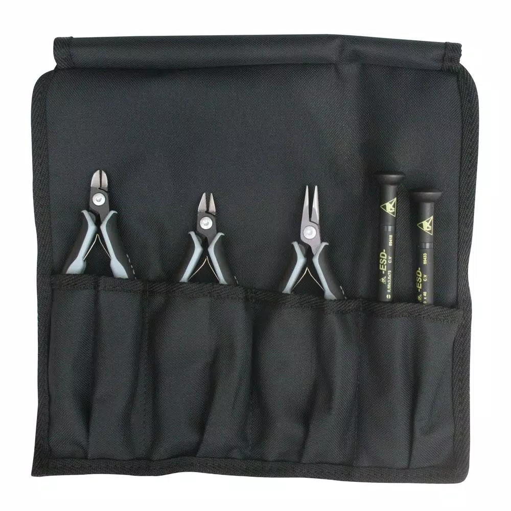KNIPEX 5-Piece ESD Precision Electronic Tool Set with Electrostatic Discharge Protection