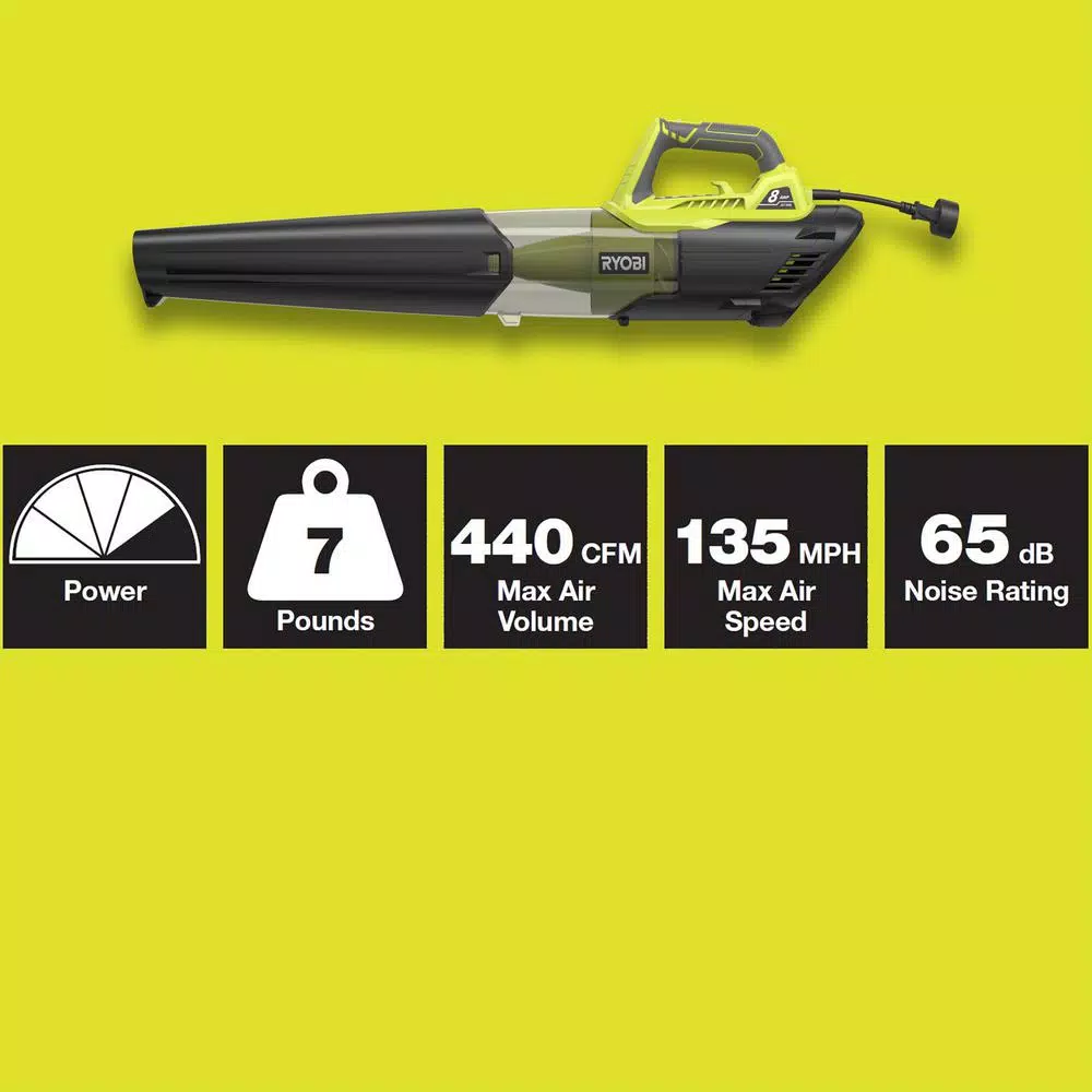 RYOBI 13 in. 11 Amp Corded Electric Walk Behind Push Mower and 8 Amp Electric Jet Fan Blower Combo