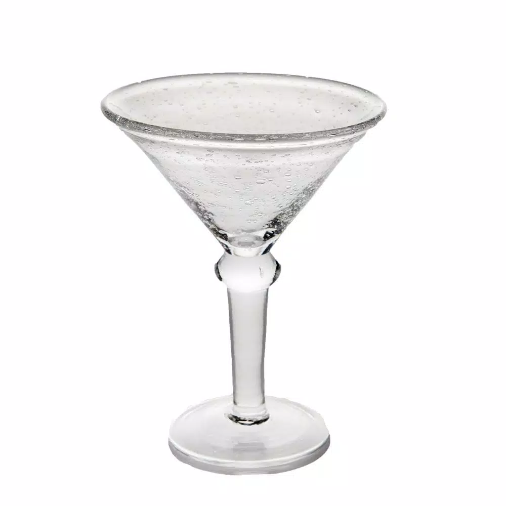 Abigails St. Remy Bubble Martini Glass Set, Clear Glass, 8 oz (Set of 4)