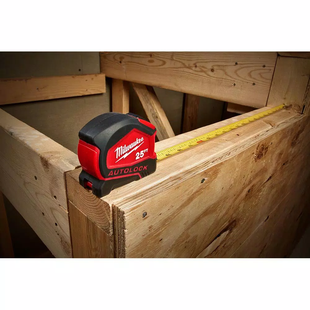 Milwaukee 25 ft. Compact Auto-Lock Tape Measure, 2-Pack