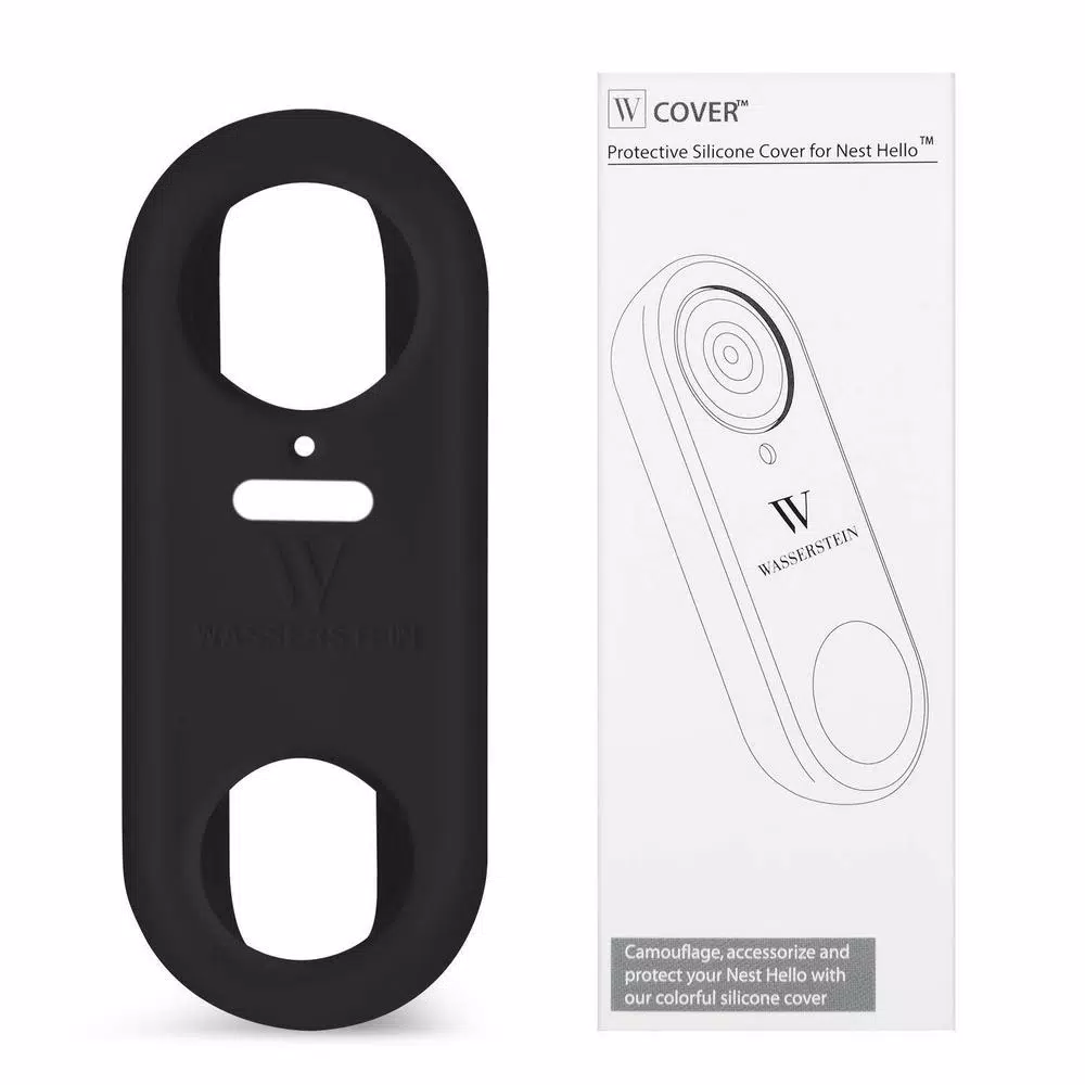 Wasserstein Black Protective Silicone Skin for Google Nest Hello Video Doorbell