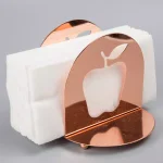 Creative Home Copper Plated Metal Napkin Holder with Apple Laser Cut Design thumbnail 2