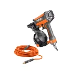 RIDGID 15-Degree 1-3/4 in. Coil Roofing Nailer with 50 ft. Lay Flat Air Hose Kit thumbnail 1