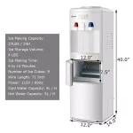 Costway Premium Top Loading Water Dispenser with Built-In Ice Maker, Hot & Cold Tri-Temp, White thumbnail 2