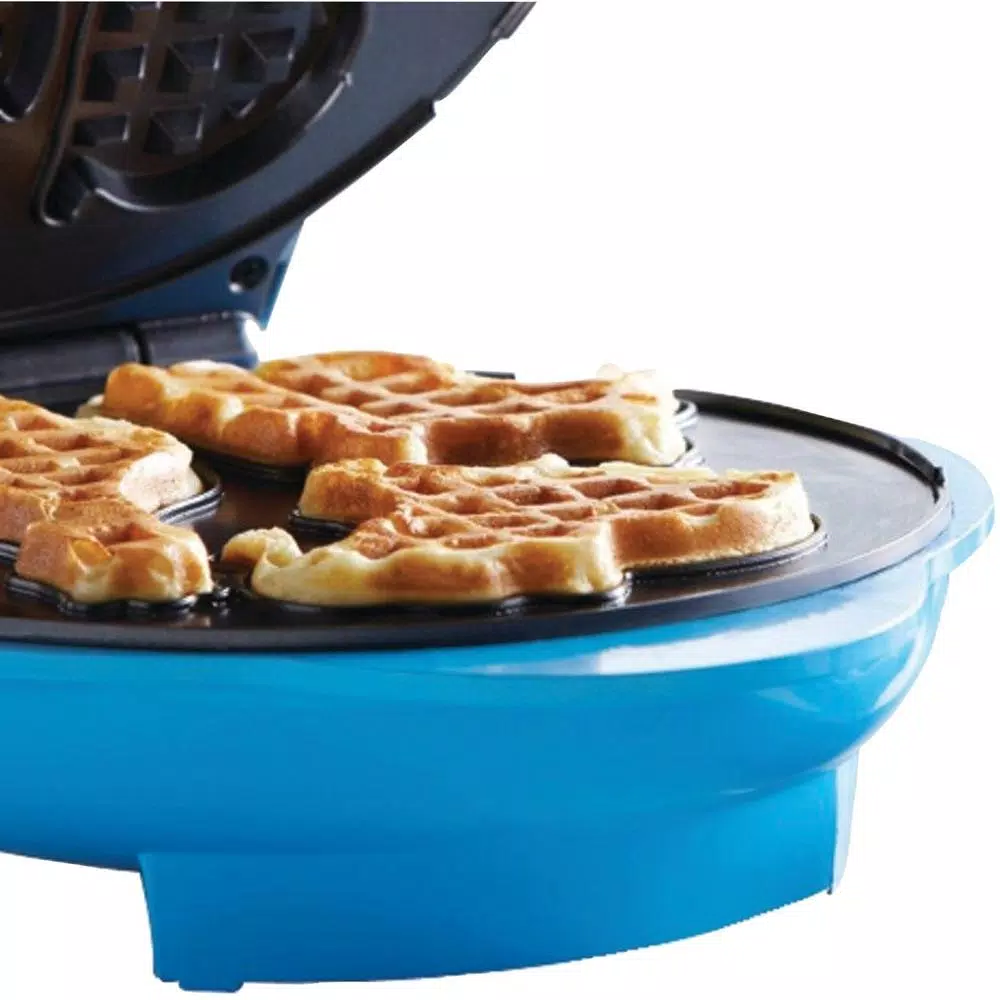 Brentwood Appliances TS-253 Blue Nonstick Animal-Shaped Mini Waffle Maker