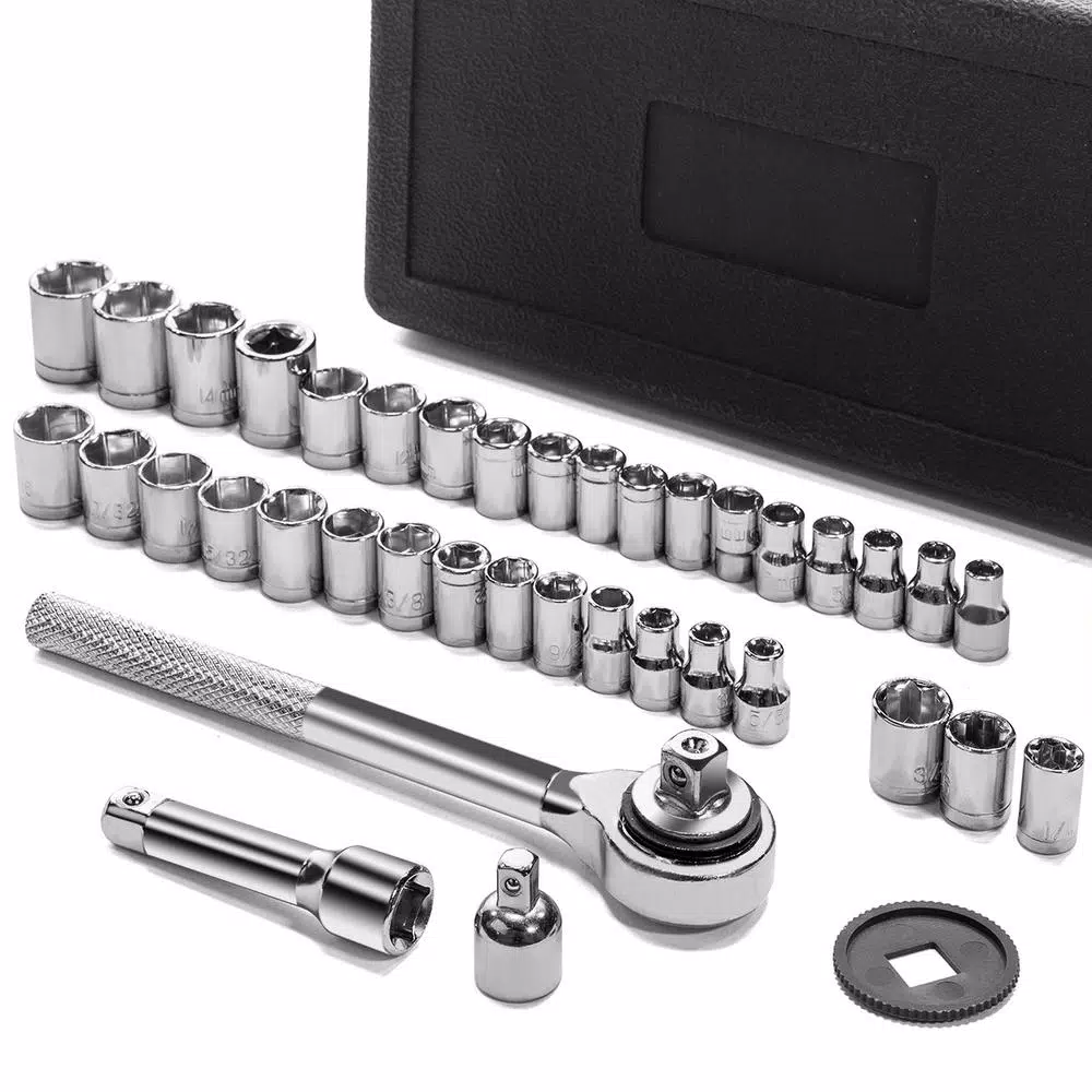 Stark 40-Piece Duo Combination SAE and Metric Impact Socket Set, 1/4 in. and 3/8 in. Drive