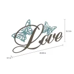 Lavish Home "Love" Metal Cutout Wall Decor Sign with Butterfly Accents thumbnail 2