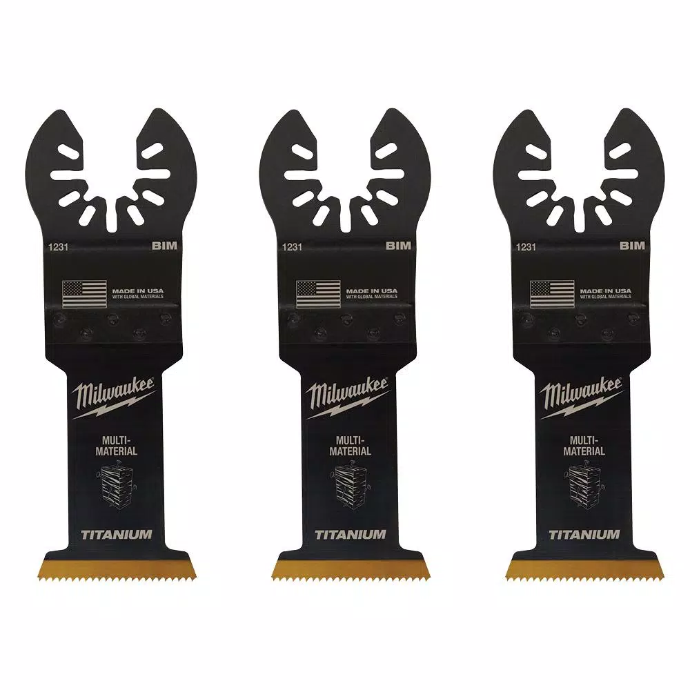 Milwaukee 1-3/8 in. Titanium Bi-Metal Universal Fit Oscillating Multi-Tool Blades, 3-Pack