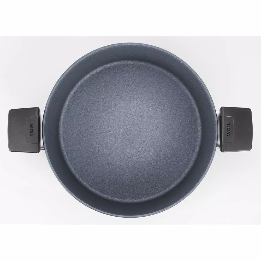 Woll Diamond LITE 5.8 Qt. Round Cast Aluminum Nonstick Casserole Dish with Glass Lid, Gray