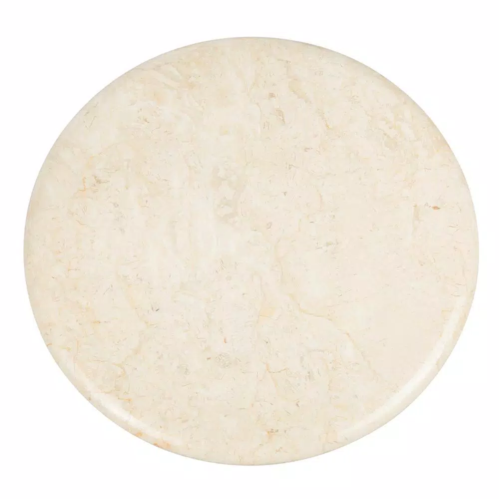 Creative Home 12 in. Natural Champagne Marble Round Cheese Board and Serving Tray