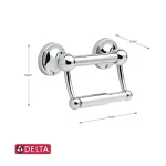Delta Traditional Toilet Paper Holder with Assist Bar, Polished Chrome thumbnail 2