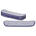 Rubbermaid Commercial Products 18 in. Microfiber Finish Mop Head, Blue and White Striped, Case of 6 thumbnail 2