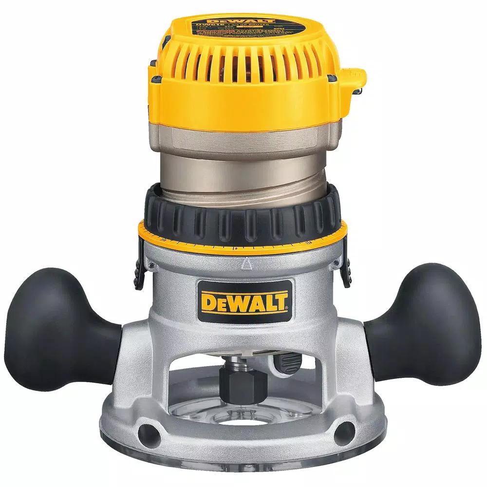 DEWALT DW618PKB 2-1/4 HP 12 Amp Corded Fixed and Plunge Base Router Combo Kit