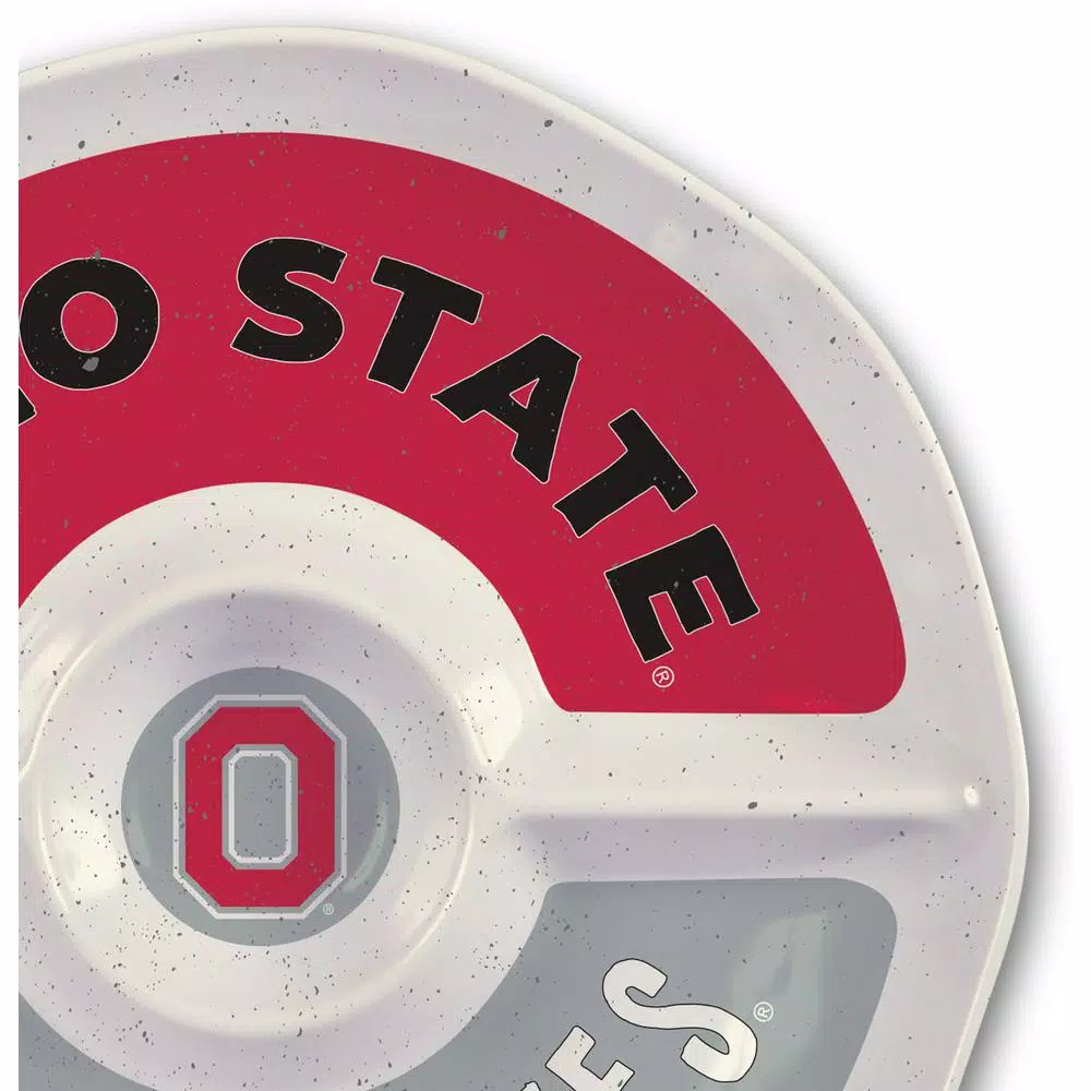 Magnolia Lane Ohio State NCAA Officially Licensed 15 in. Melamine Chip and Dip Serving Tray