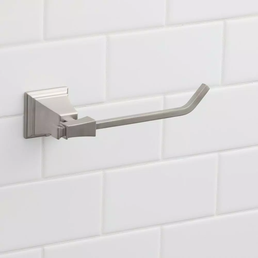 Glacier Bay Exhibit Single Post Toilet Paper Holder, Brushed Nickel