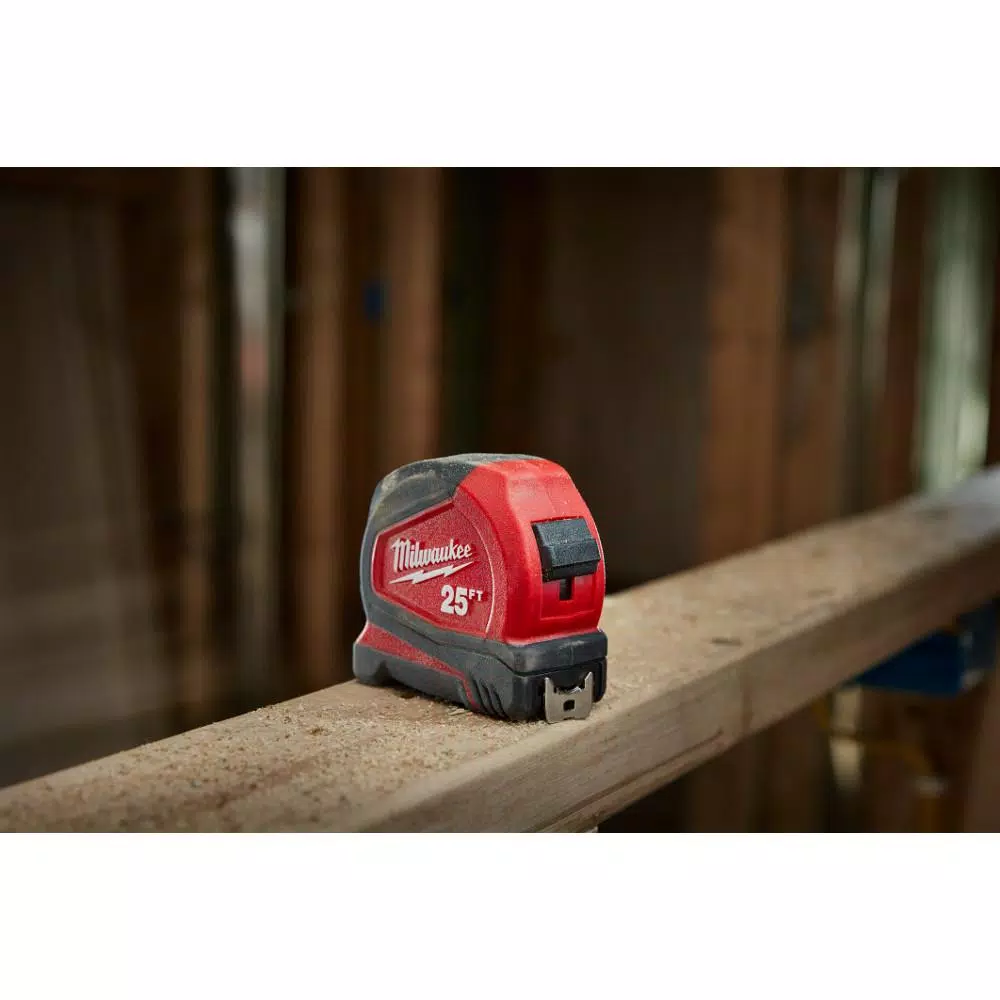 Milwaukee 25 ft. Compact Tape Measure and Jobsite Straight Scissors Set