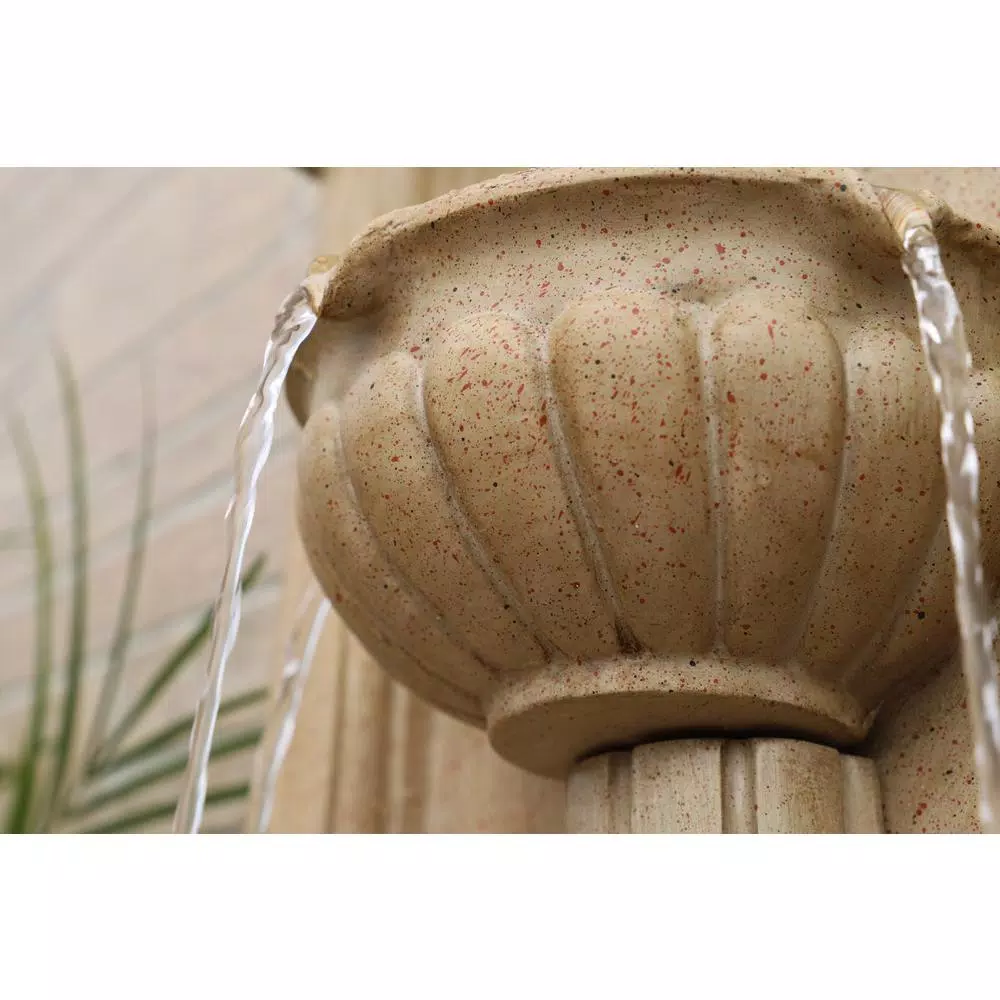 Kenroy Home Royal Resin Lionhead Wall Fountain - Sandstone Finish Mediterranean Outdoor Water Feature