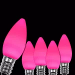 Wintergreen Lighting OptiCore C7 LED Pink Smooth Opaque Christmas Light Bulbs, 25-Pack thumbnail 1
