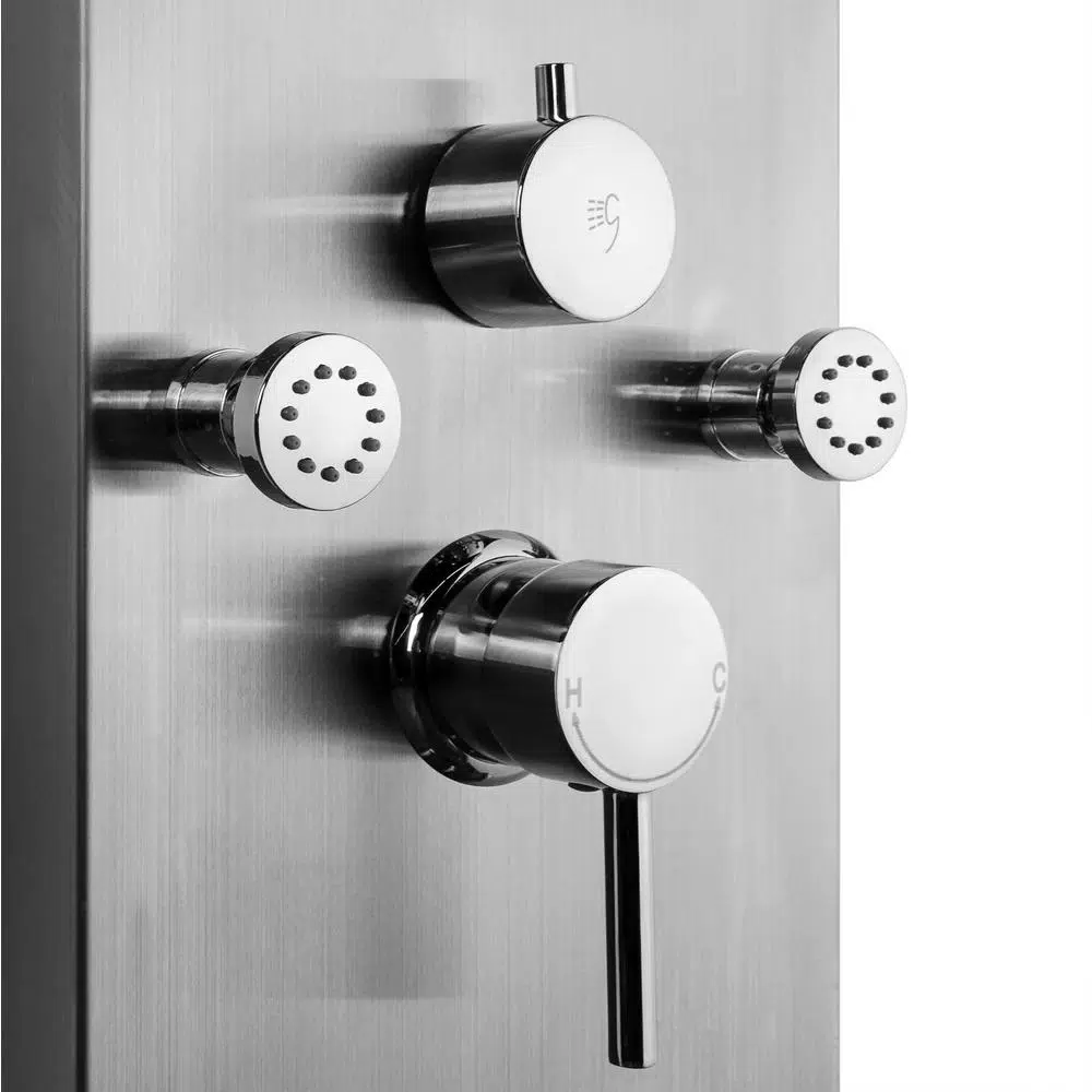 AKDY 65 in. Stainless Steel 8-Jet Rainfall Waterfall Shower Panel System with Handheld Wand