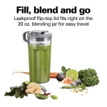 Hamilton Beach Power Blender Plus 20 oz. Personal Blender with Sound Shield, 800W Peak Power, White thumbnail 6
