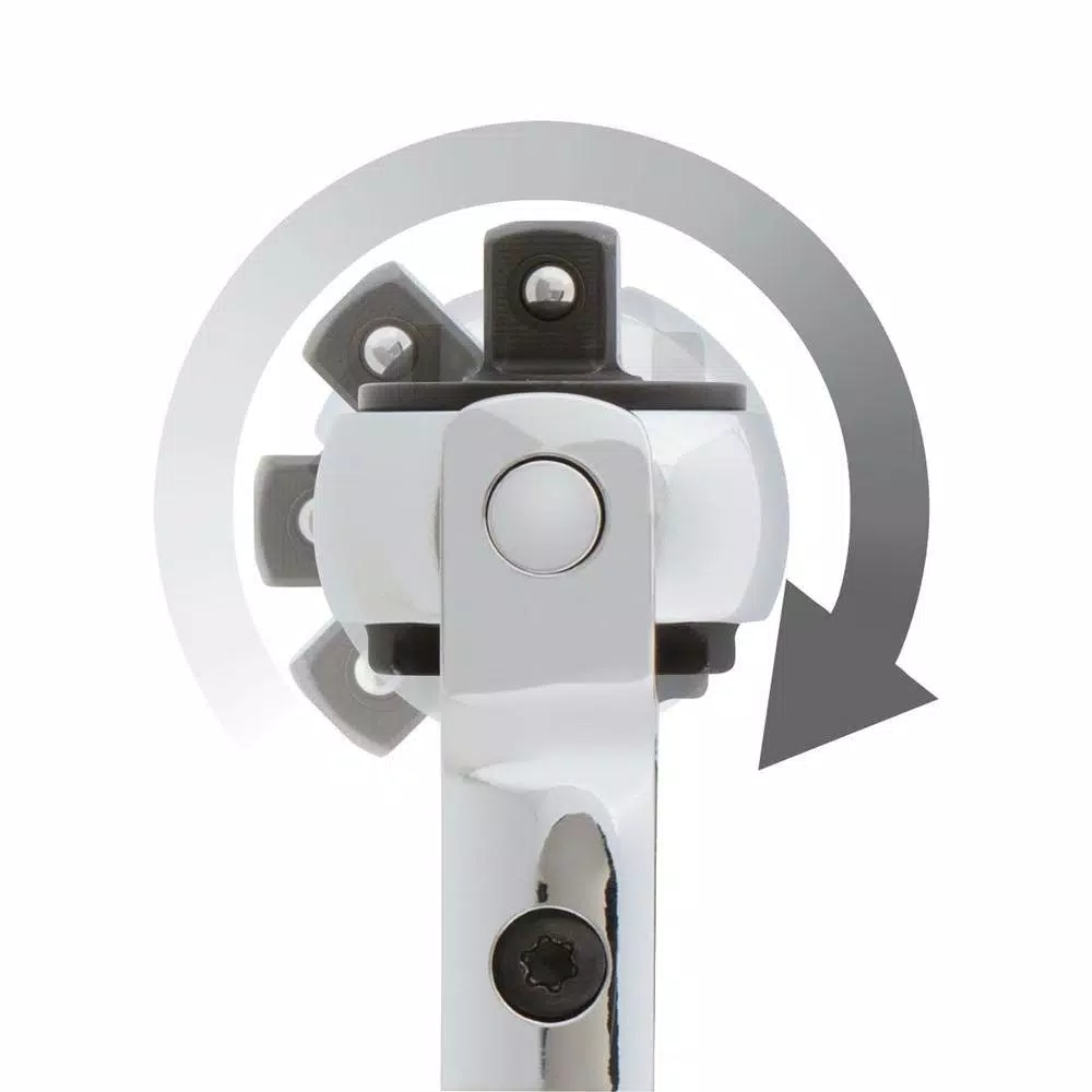 TEKTON 1/4 in. Drive 5 in. Swivel Head Ratchet, 72-Tooth